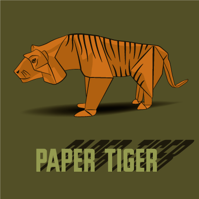 An illustration of an origami tiger